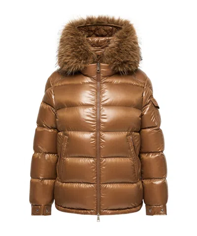 Moncler Hypolais Short Down Jacket In Brown