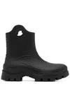 Moncler Ankle-height Boots With Textured Grip And Rugged Sole In Black