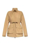 Moncler Iadi Logo Patch Drawstring Jacket In Green