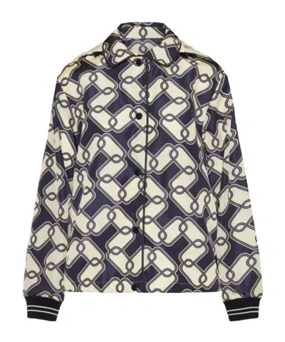 Moncler Iasone Graphic-print Hooded Jacket In Black