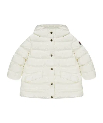 Moncler Ibida Logo Down Jacket In White