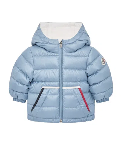 Moncler Icarus Hooded Short Down Jacket In Blue
