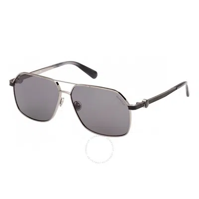 Moncler Icepol Smoke Navigator Men's Sunglasses Ml0264 14a 61 In Black