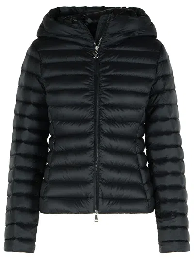 Moncler Hooded Short Puffer Jacket In Black