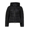Moncler Short Blue Down Jacket Ige In Black