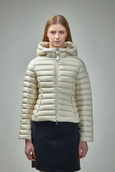 Moncler Ige Hooded Down Jacket In Beige