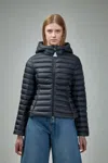 Moncler Puffer Jacket With Metal Zip Fastener And Hood In Black