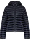 Moncler Women Ige Hooded Lightweight Short Down Jacket In Blue