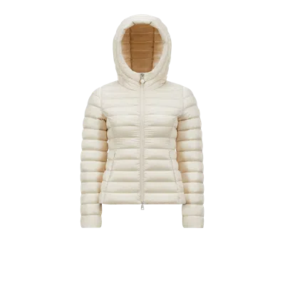 MONCLER IGE HOODED SHORT DOWN JACKET, WOMEN, WHITE, SIZE: 3