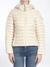 Moncler Ivory Ige Short Hooded Down Jacket In White