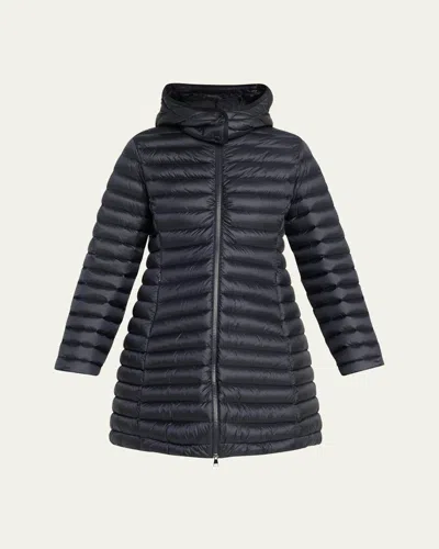 Moncler Ige Mid-length Down Puffer Jacket In Navy