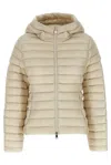 Moncler Ivory Ige Short Hooded Down Jacket In Beige