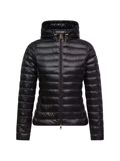 Moncler Short Igelhood Down Jacket In Longue Saison In Black