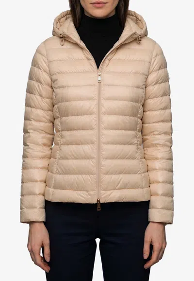 Moncler Igelhood Short Down Jacket In Beige
