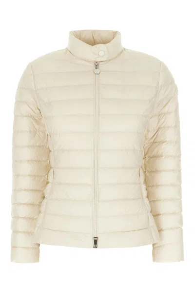 Moncler Igelle Cream Polyamide Down Jacket In Beige