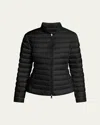 Moncler Short Blue Down Jacket Ige In Black