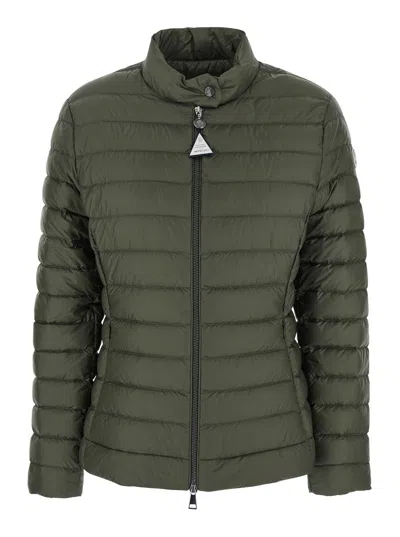 Moncler 'igelle' Green Down Jacket With Logo Plaque On The Zip Puller And Logo Patch On The Sleeve I