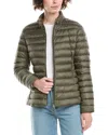 Moncler Short Dark Green Igelle Down Jacket In Green