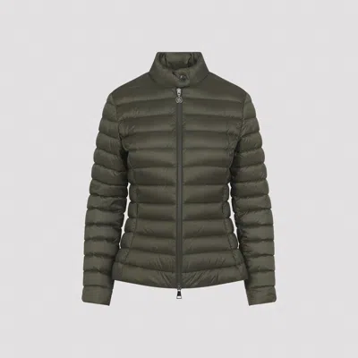 Moncler Long-sleeved Down Jacket In Green