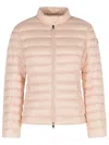 Moncler Igelle Padded Down Jacket With High Collar In Pink