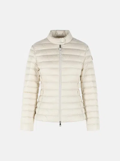 Moncler 'igelle' Short Ivory White Polyamide Down Jacket In Neutral