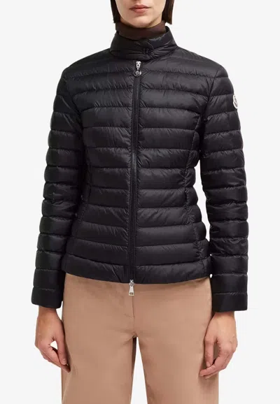 Moncler Hooded Short Down Jacket Packable In Black