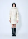 Moncler Igelong Hooded Long Down Jacket White In White