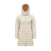 Moncler Igelong Hooded Long Down Jacket White In White
