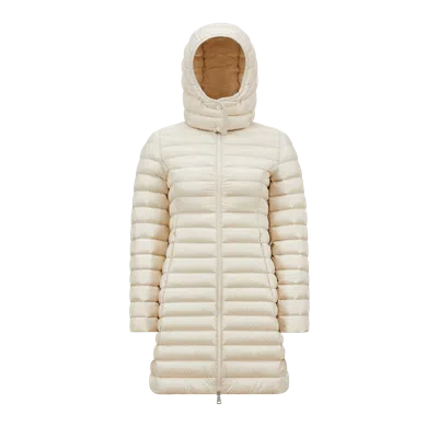 Moncler Igelong Hooded Long Down Jacket White