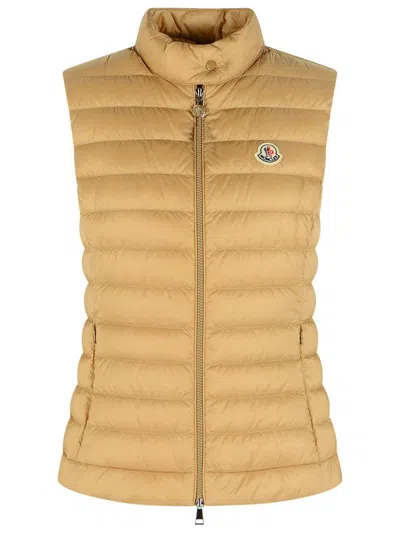 Moncler Igens' Beige Polyamide Vest In Brown