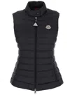 Moncler 'igens' Black Vest With Logo Patch On The Chest In Tech Fabric Woman