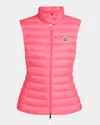 Moncler Fluo Fuchsia Nylon Igens Sleeveless Down Jacket In Bright Pink