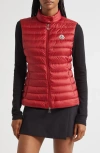 Moncler Fitted High Neck Sleeveless Padded Vest In Animal Print