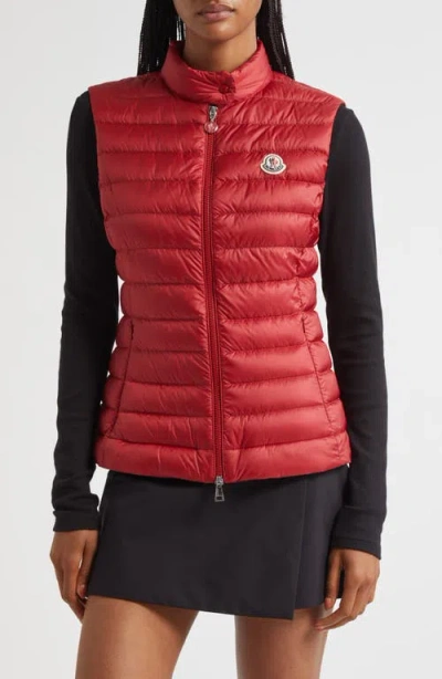 Moncler Fitted High Neck Sleeveless Padded Vest In Animal Print
