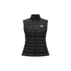 Moncler Quilted Black Vest With High Collar And Fitted Silhouette In Black