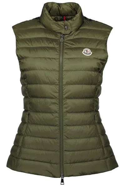 Moncler Igens Olive Polyamide Vest In Green