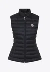 Moncler Quilted Black Vest With High Collar And Fitted Silhouette