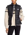 Moncler Quilted Black Vest With High Collar And Fitted Silhouette In Black