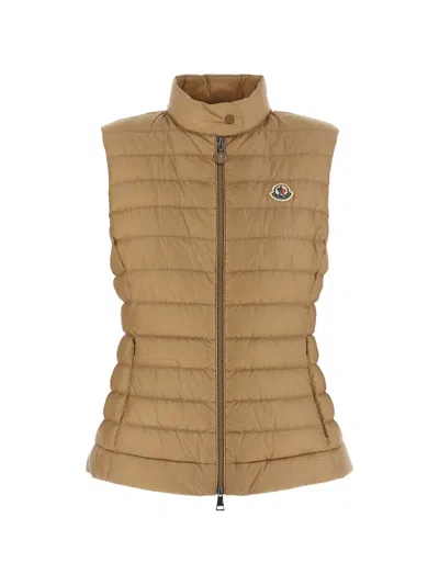 Moncler Igens High Neck Padded Sleeveless Vest In Neutral