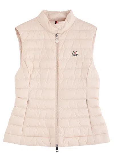 Moncler Igens Quilted Shell Gilet In Pink Light