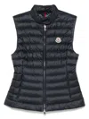 Moncler Quilted Black Vest With High Collar And Fitted Silhouette