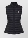 Moncler Quilted Black Vest With High Collar And Fitted Silhouette In Black