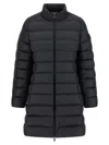 Moncler Puffer Jacket Long High Collar In Black