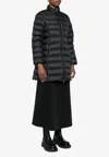 Moncler Puffer Jacket Long High Collar In Black