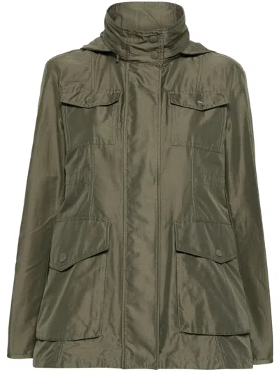 Moncler Ilo Concealed-hood Jacket In Green