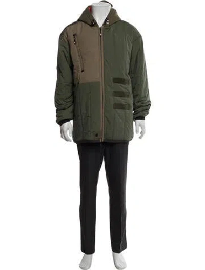 Pre-owned Moncler Indren Colorblock Pattern Jacket In Green