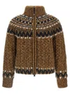 Moncler Indren Wool Blend Down Jacket In Brown