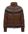 Moncler Indren Cable Knit High Collar Sweater In Brown