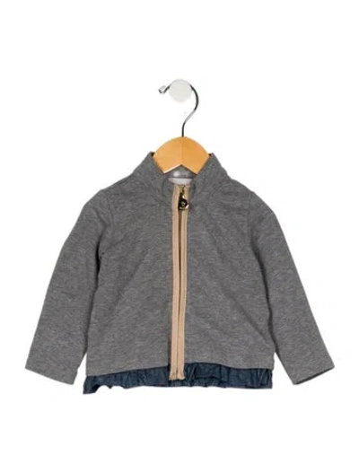 Pre-owned Moncler Babies' Infant Girls' Grey And Blue Jacket