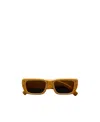 Moncler Inlaid Crystal Rectangular Sunglasses In Brown